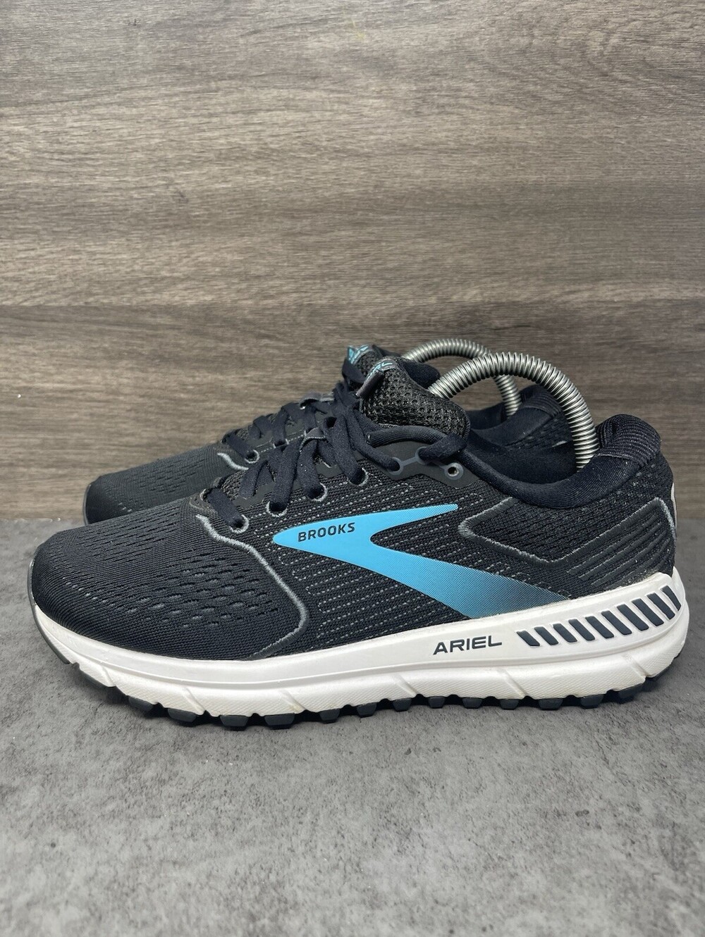 Brooks Ariel 20 Womens Size 8.5 Black Blue Stability Running Walking Shoes